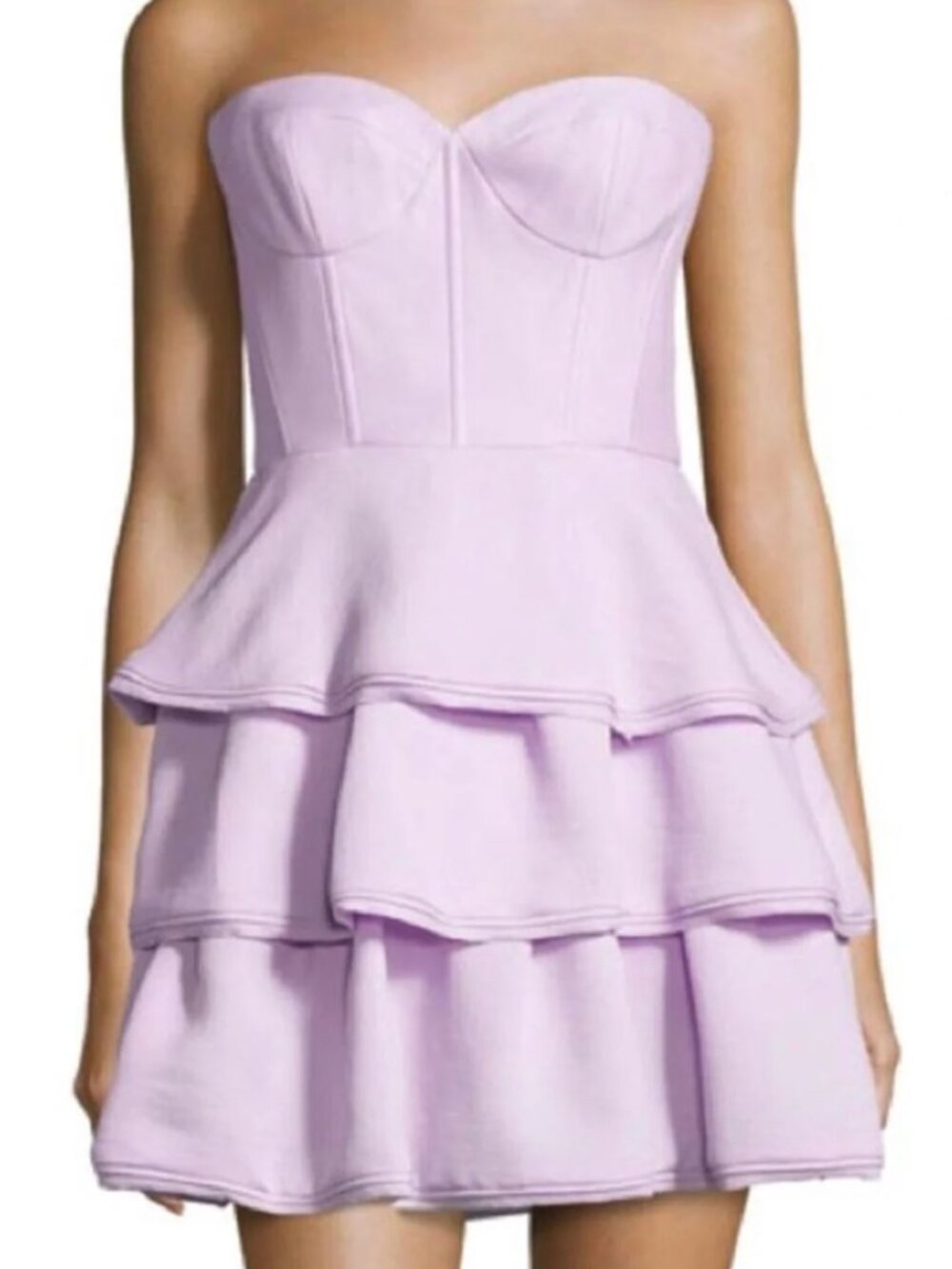 BCBGMAXAZRIA Jacklyn Lilac Tiered Ruffle Dress - Size 4 - EUC